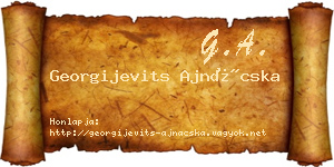 Georgijevits Ajnácska névjegykártya